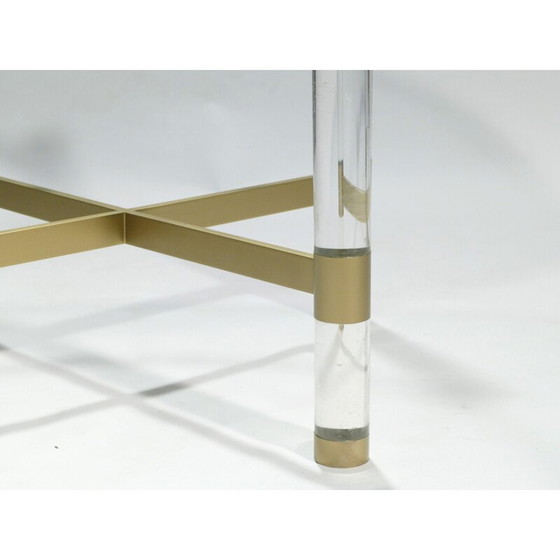 Image 1 of Table de salle à manger vintage en perspex et laiton par Sandro Petti pour Metalarte