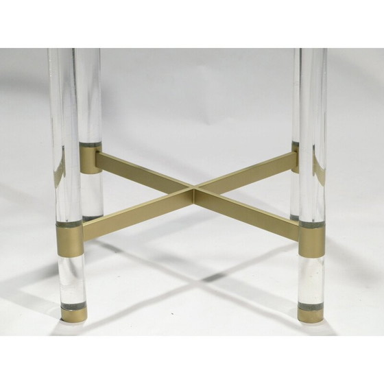 Image 1 of Table de salle à manger vintage en perspex et laiton par Sandro Petti pour Metalarte