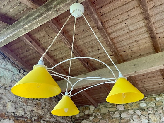 Image 1 of Lampe pendante vintage à 3 lumières, Le Dauphin, 1980S