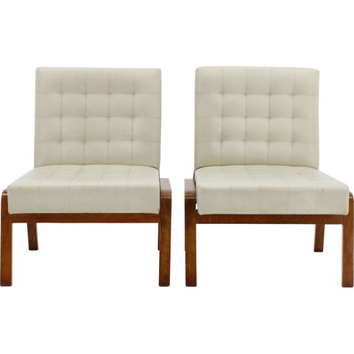 Paire de fauteuils d'appoint vintage par Drevopodnik Holesov pour Ludvik Volak, Tchécoslovaquie, années 1970