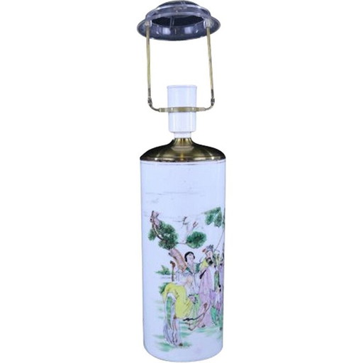 Lampe de table vintage en porcelaine asiatique