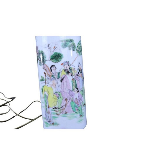 Image 1 of Lampe de table vintage en porcelaine asiatique
