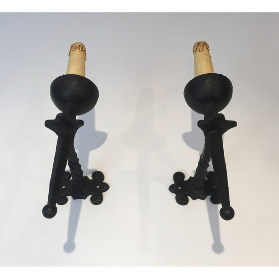 Image 1 of Paire d'appliques en fer forgé, 1940