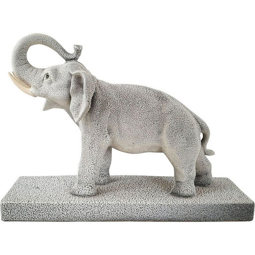 Sculpture d'éléphant vintage en céramique, 1950