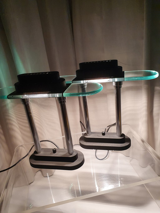 2 X Lampe de table Penta Sonneman Memphis 1980Er