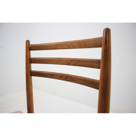 Image 1 of Ensemble de 4 chaises vintage en tissu rose