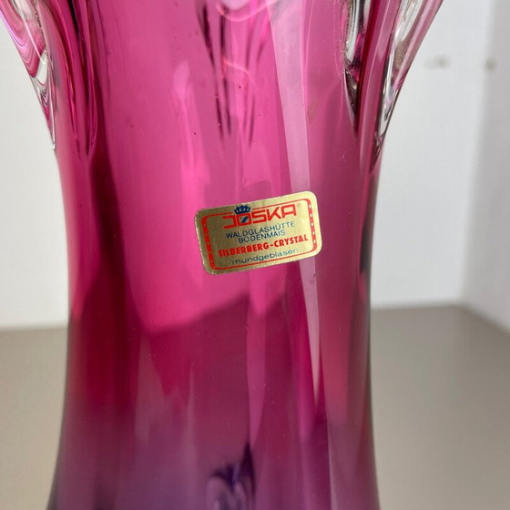 Image 1 of Vase vintage en cristal rose et violet par Joska Waldglashütte, Allemagne 1970