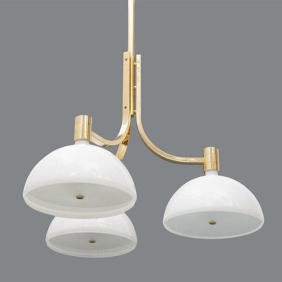 Image 1 of Lustre vintage "AS/AM" en métal doré par Franco Albini et Franca Helg pour Sirrah, Italie 1970