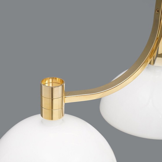 Image 1 of Lustre vintage "AS/AM" en métal doré par Franco Albini et Franca Helg pour Sirrah, Italie 1970