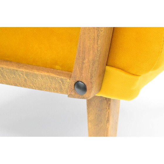 Image 1 of Fauteuil vintage en velours jaune, Allemagne, années 1960