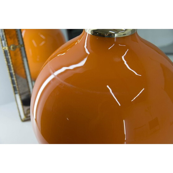 Image 1 of Lampe de table vintage postmoderne en verre orange, années 2000