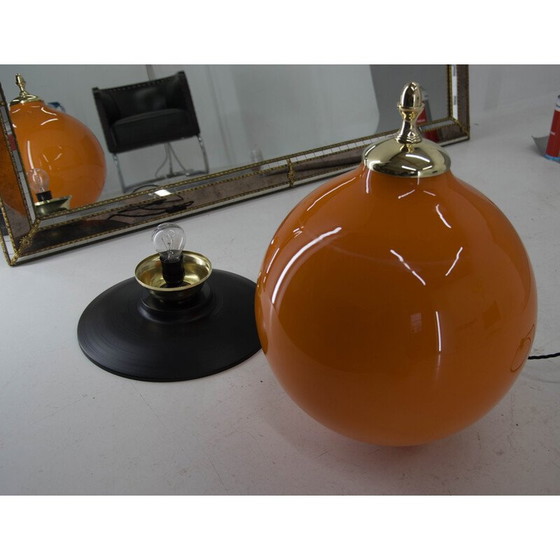 Image 1 of Lampe de table vintage postmoderne en verre orange, années 2000