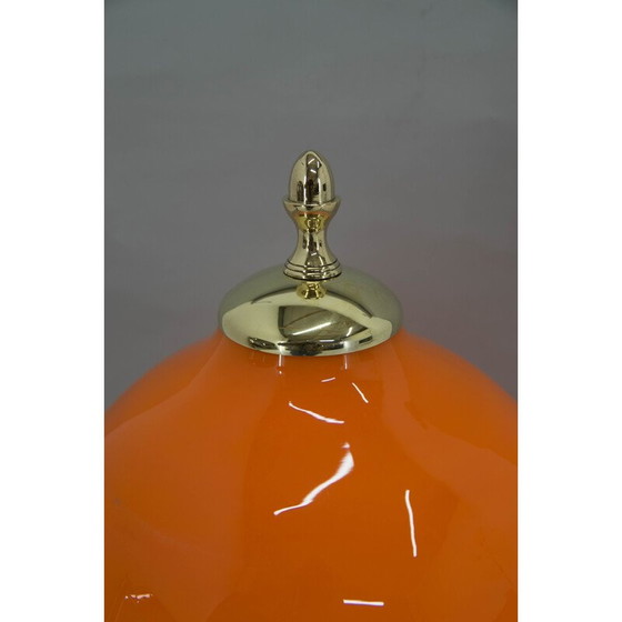 Image 1 of Lampe de table vintage postmoderne en verre orange, années 2000