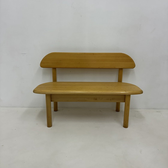 Image 1 of Vintage Danish Ansager Mobler Solid Wooden Bench , 1970S