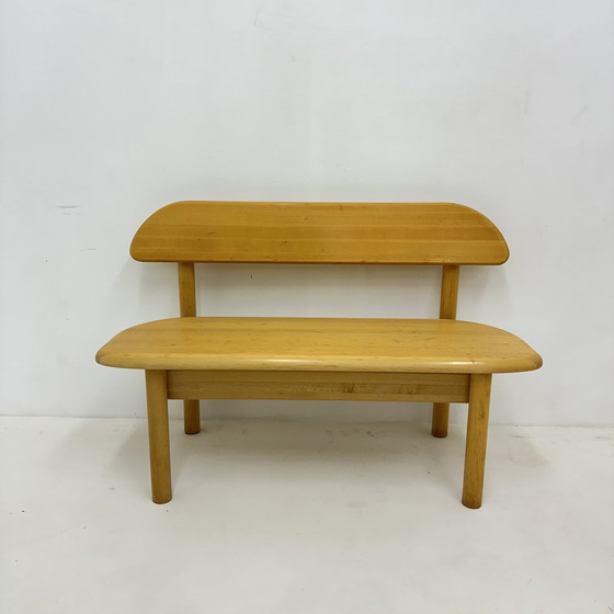 Image 1 of Vintage Danish Ansager Mobler Solid Wooden Bench , 1970S