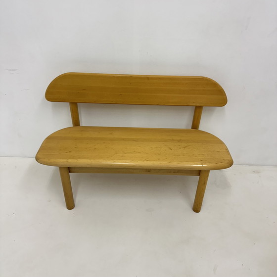 Image 1 of Vintage Danish Ansager Mobler Solid Wooden Bench , 1970S