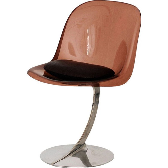 Image 1 of Chaise vintage en acier et plexiglas, France, 1970