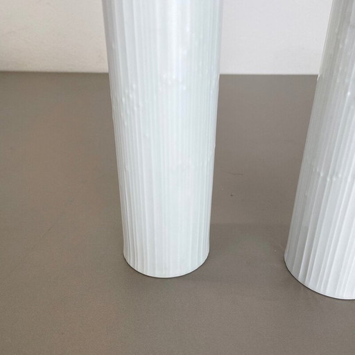 Paire de vases vintage en porcelaine Op Art par Tapio Wirkkala pour Rosenthal, Allemagne, années 1980