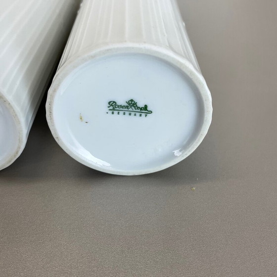 Image 1 of Paire de vases vintage en porcelaine Op Art par Tapio Wirkkala pour Rosenthal, Allemagne, années 1980