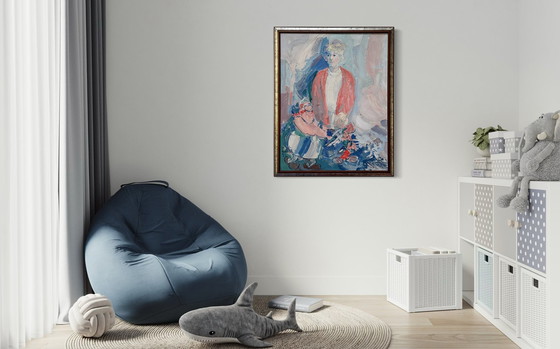 Image 1 of Peinture acrylique Astérix et Obélix 97 x 77 cm