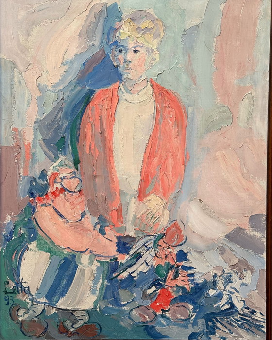 Image 1 of Peinture acrylique Astérix et Obélix 97 x 77 cm