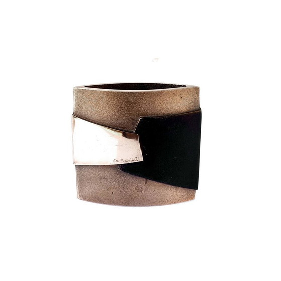 Image 1 of Vase en bronze vintage art abstrait par Esa Fedrigolli pour Esart Italie, 1980