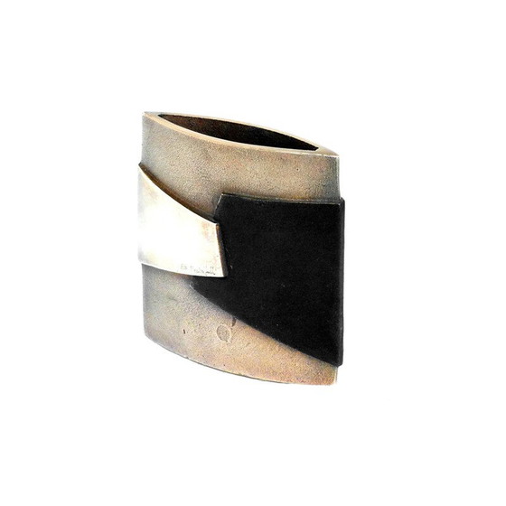 Image 1 of Vase en bronze vintage art abstrait par Esa Fedrigolli pour Esart Italie, 1980