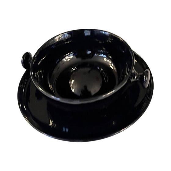 Image 1 of Service à thé vintage en grès émaillé noir par Luigi Colani pour Porzellanfabrik, 1973