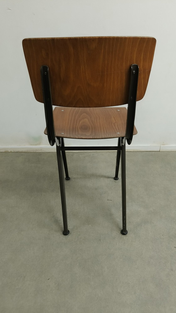 Image 1 of Chaise haute vintage industrielle Chaise d'école en style Friso Kramer Marko