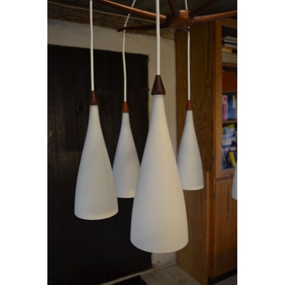 Image 1 of Lustre pieuvre vintage par Uno et Östen Kristiansson pour Luxus, Suède 1950