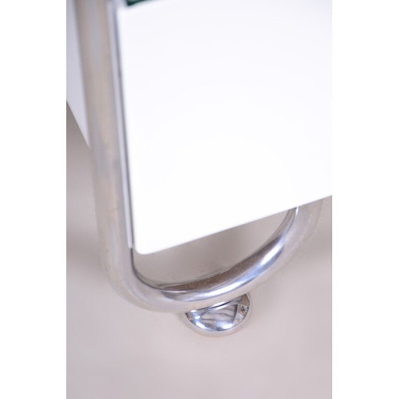 Image 1 of Miroir de coiffeuse bauhaus blanc vintage par Petr Vichr, 1930