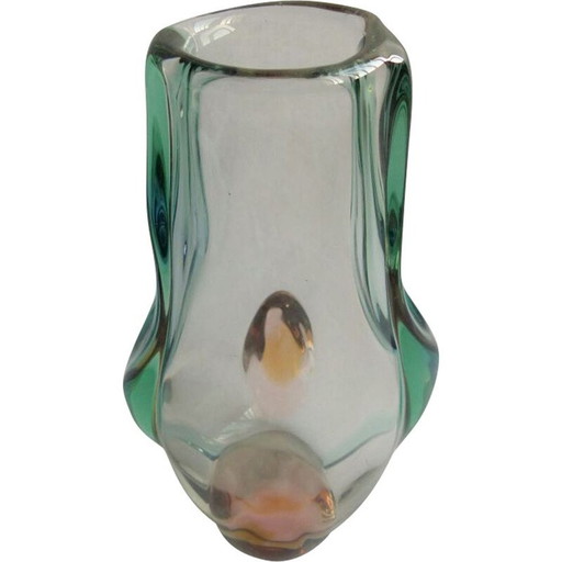 Vase Vintage par Josef Hospodka pour Chribsa Glas 1950s