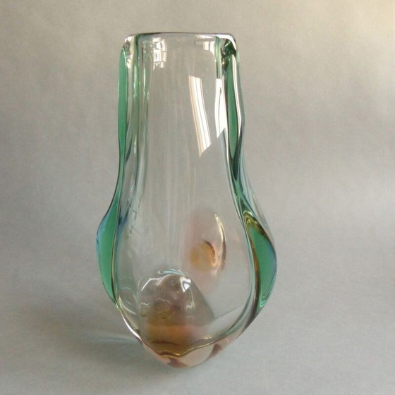 Image 1 of Vase Vintage par Josef Hospodka pour Chribsa Glas 1950s
