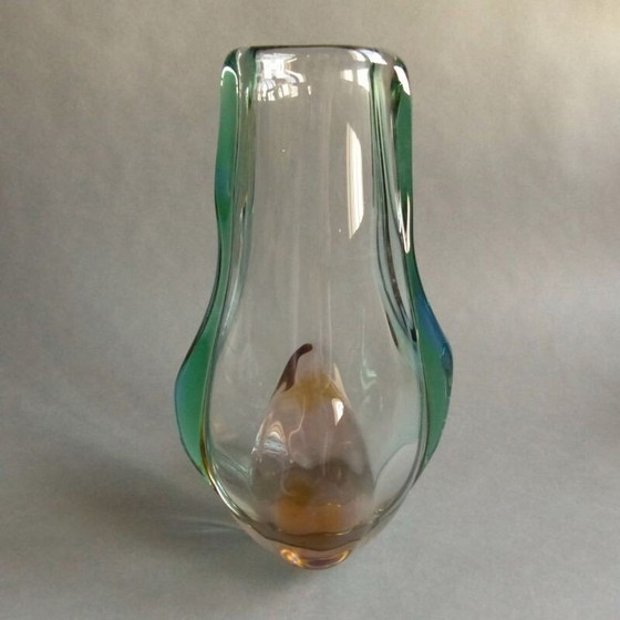 Image 1 of Vase Vintage par Josef Hospodka pour Chribsa Glas 1950s