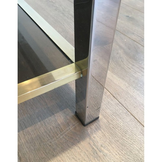 Image 1 of Table basse vintage en chrome et laiton, 1970