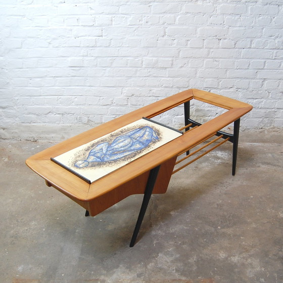 Image 1 of Table Basse avec bar intérgré par Alfred Hendrickx pour Belform 1956