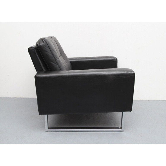 Image 1 of Fauteuil vintage en cuir sur pieds chromés, 1970