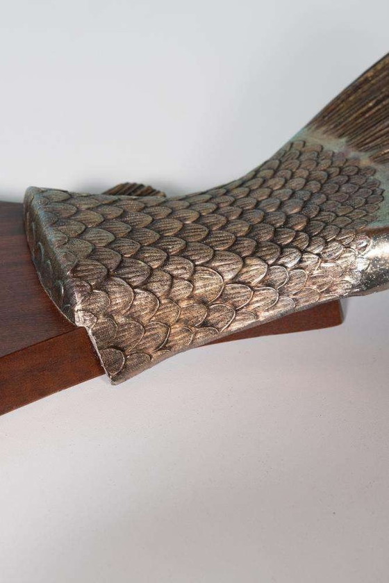 Image 1 of Planche de présentation vintage en bois, Plat à poisson