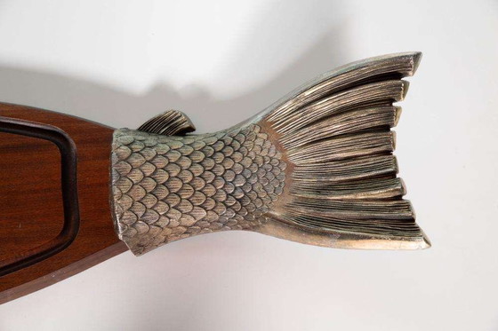 Image 1 of Planche de présentation vintage en bois, Plat à poisson