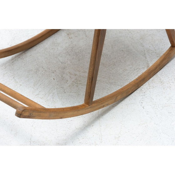Image 1 of Chaise à bascule en osier du milieu du siècle, Tchécoslovaquie Années 1960