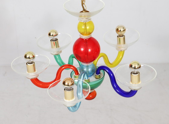 Image 1 of  Lustre/plafonnier en verre de Murano, Italie, années 1980