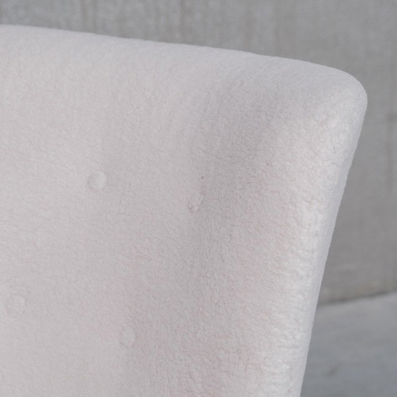Image 1 of Paire de fauteuils danois vintage en boucle blanche, années 1950