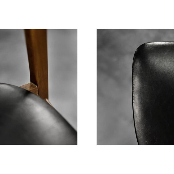 Image 1 of Ensemble de 4 chaises de salle à manger scandinaves vintage en bois de hêtre et teck, années 1960