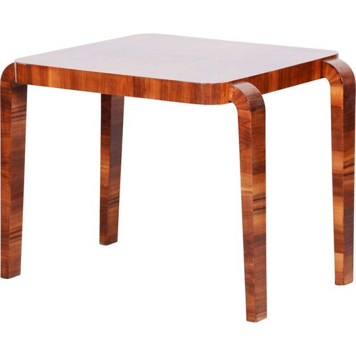 Table basse vintage art déco en noyer par Halabala pour Up Zavody, 1930
