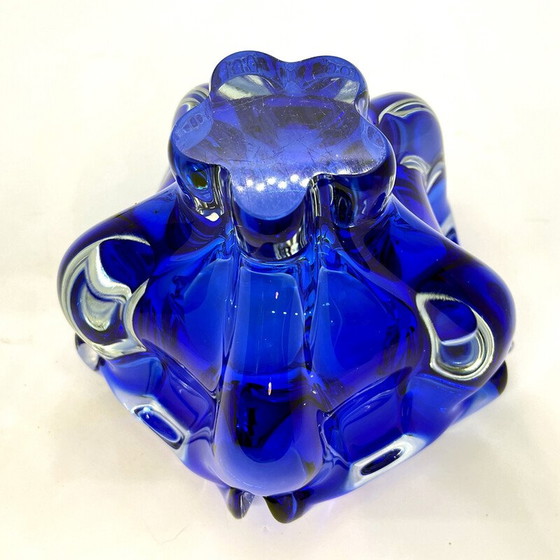 Image 1 of Cendrier vintage en cobalt par J. Hospodka pour Chribska Sklarna, Tchécoslovaquie 1960