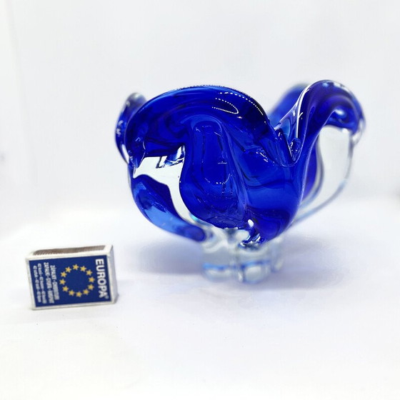 Image 1 of Cendrier vintage en cobalt par J. Hospodka pour Chribska Sklarna, Tchécoslovaquie 1960