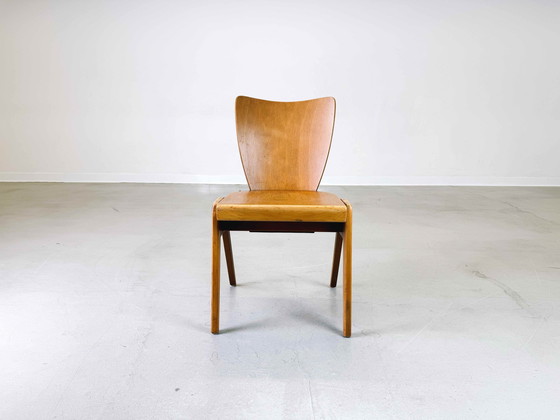 Image 1 of Lot de 6 chaises Mid Century Cadeau en hêtre Vintage Chaise empilable