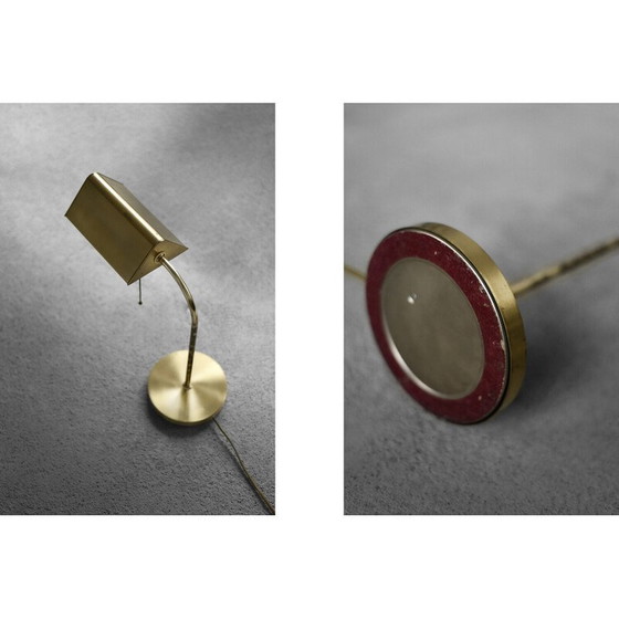 Image 1 of Lampe de bureau vintage en laiton brossé avec chaîne pour Karstadt AG, Allemagne 1970