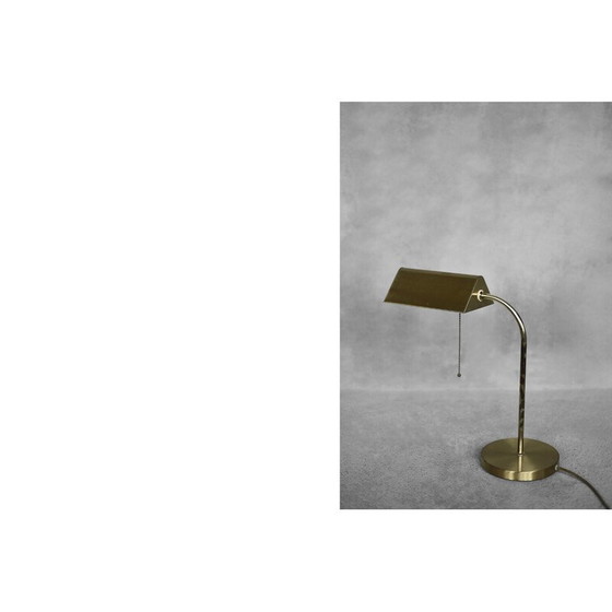 Image 1 of Lampe de bureau vintage en laiton brossé avec chaîne pour Karstadt AG, Allemagne 1970