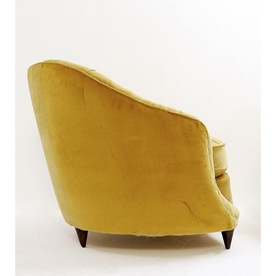 Image 1 of Paire de fauteuils en velours du milieu du siècle dernier, années 1950